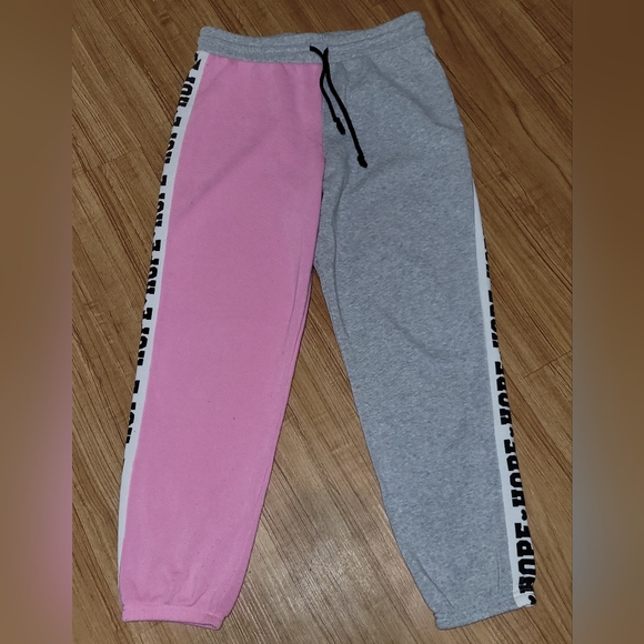 Womens Pink & Gray Two Toned Fleece Joggers Size Medium - Picture 7 of 7